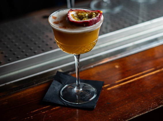 Passion Fruit Pisco Sour style cocktail